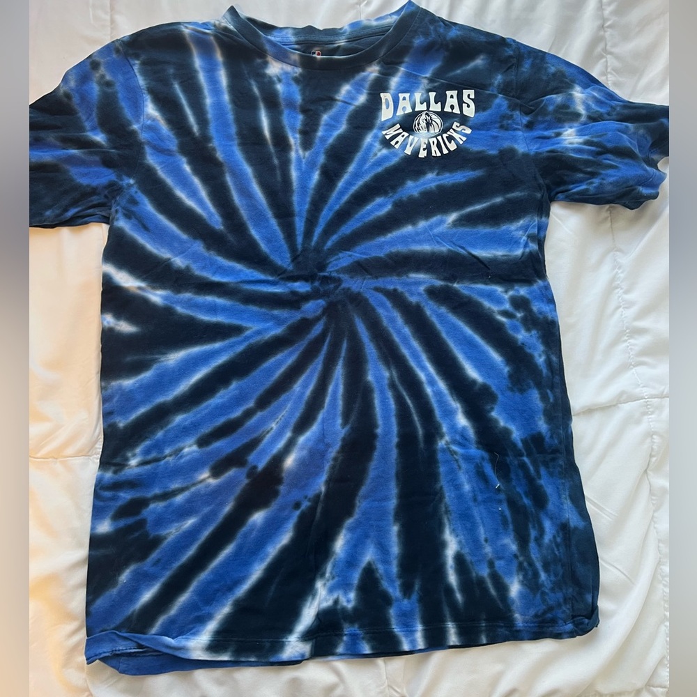 NBA Dallas Mavericks Tie Dye Cotton Tee Navy and Blue